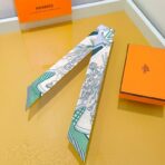 爱马仕【鞍具花束】丝巾 绿色款