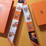 爱马仕【马车接龙】Twilly小丝巾 橙色