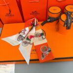 爱马仕【马车接龙】Twilly小丝巾 橙黄撞色 - 图片 3