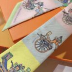 爱马仕【马车接龙】Twilly小丝巾 米黄色 - Imagem 3