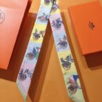 爱马仕【马车接龙】Twilly小丝巾 米黄色