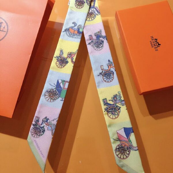 爱马仕【马车接龙】Twilly小丝巾 米黄色