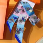 爱马仕【马车接龙】Twilly小丝巾 蓝色 - 图片 2