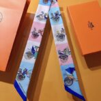 爱马仕【马车接龙】Twilly小丝巾 蓝色