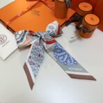 爱马仕“万花筒效应”Twilly小丝巾 蓝灰撞色 - 图片 3