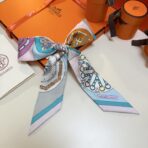 爱马仕“万花筒效应”Twilly小丝巾 蓝紫撞色 - Imagem 3