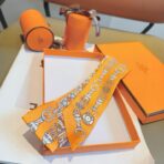 爱马仕丝巾 束发带 橙色款 - 图片 3