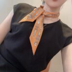 爱马仕丝巾 束发带 橙色款 - 图片 4