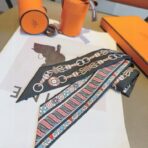 爱马仕丝巾 束发带 黑色款