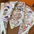 爱马仕丝巾《埃米尔奇幻之夜》白粉撞色 - Imagem 2