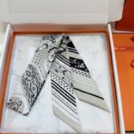 爱马仕“亚马逊庆典”Twilly小丝巾 灰色 - Imagem 4