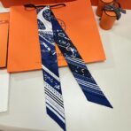 爱马仕“亚马逊庆典”Twilly小丝巾 蓝色