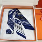 爱马仕“亚马逊庆典”Twilly小丝巾 蓝色 - Imagem 4