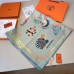 爱马仕冰淇淋真丝方巾 蓝色调 - 图片 3