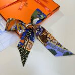 爱马仕“动物之城” Twilly小丝巾 黄蓝撞色 - 图片 3