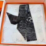 爱马仕“动物之城” Twilly小丝巾 黑色 - 图片 2