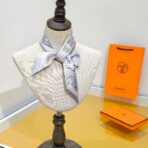 爱马仕双层双面方巾 灰色款 - 图片 3