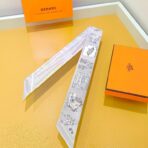 爱马仕双层双面方巾 灰色款