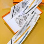 爱马仕双层双面方巾 白色款 - 图片 3