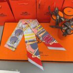 爱马仕“塔特沙马具”Twilly小丝巾 灰色 - 图片 4