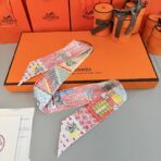 爱马仕夏天时尚单品丝巾 红色 - 图片 2