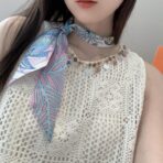 爱马仕女骑士之舞 束发带 粉绿撞色 - Imagem 4