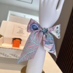 爱马仕女骑士之舞 束发带 粉绿撞色 - Imagem 2