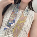 爱马仕女骑士之舞 束发带 蓝粉绿撞色 - Image 2