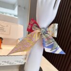 爱马仕女骑士之舞 束发带 蓝粉绿撞色 - Image 3