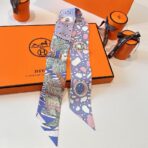 爱马仕女骑士之舞 束发带 蓝粉绿撞色