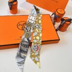 爱马仕女骑士之舞 束发带 黄灰撞色