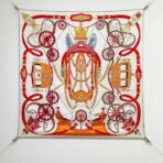 爱马仕姆米双面斜纹真丝方巾 橙色款