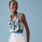 爱马仕姆米双面斜纹真丝方巾 蓝色款 - 图片 4