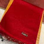 爱马仕巴黎时装展双面羊绒围巾 红色款 - 图片 2