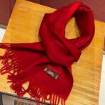 爱马仕巴黎时装展双面羊绒围巾 红色款 - 图片 4