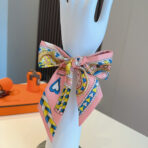 爱马仕“心形鞍具”双层双面束发带 粉色 - 图片 4