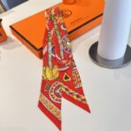 爱马仕“心形鞍具”双层双面束发带 红色 - Imagem 4