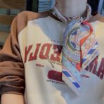 爱马仕斜纹真丝丝巾 杏色 - 图片 3