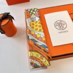 爱马仕斜纹真丝丝巾 橙色款 - Imagem 2