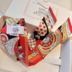 爱马仕斜纹真丝丝巾 玫红色 - Image 4