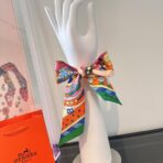 爱马仕斜纹真丝丝巾 绿色款 - Imagem 4