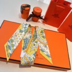 爱马仕斜纹真丝丝巾 黄色款 - 图片 2