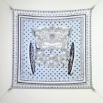 爱马仕斜纹真丝方巾 天蓝色款