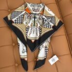 爱马仕斜纹真丝方巾 棕色款 - 图片 3