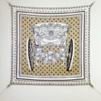 爱马仕斜纹真丝方巾 浅米色款