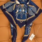 爱马仕斜纹真丝方巾 深蓝色款 - Imagem 3