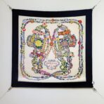 爱马仕斜纹真丝方巾 黑白款