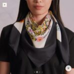 爱马仕斜纹真丝方巾 黑白款 - Imagem 3