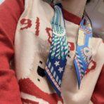 爱马仕斜纹真丝束发带 天蓝深蓝拼接 - 图片 4