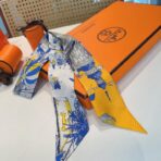 爱马仕斜纹真丝束发带 黄色 - Imagem 2